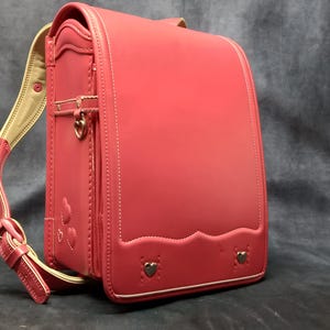 Sac à dos Randoseru, sac Randoseru japonais rose à points serrés, cartable japonais rose