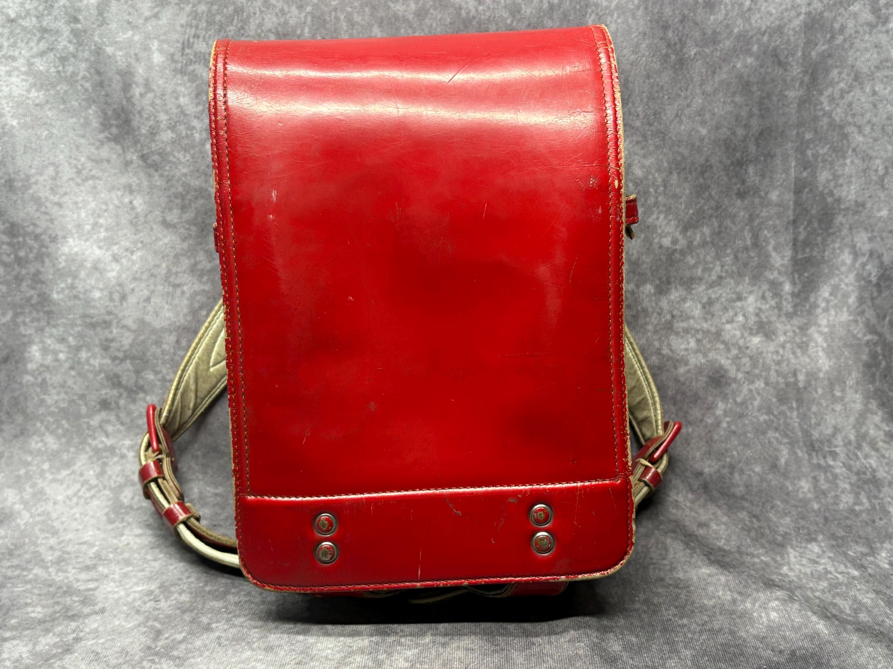 Randoseru Backpack, Red Japanese Tight Stitch Randoseru Bag