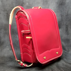 Sac à dos Randoseru, sac Randoseru japonais rose à points serrés, cartable rose japonais - Oliver Enfants