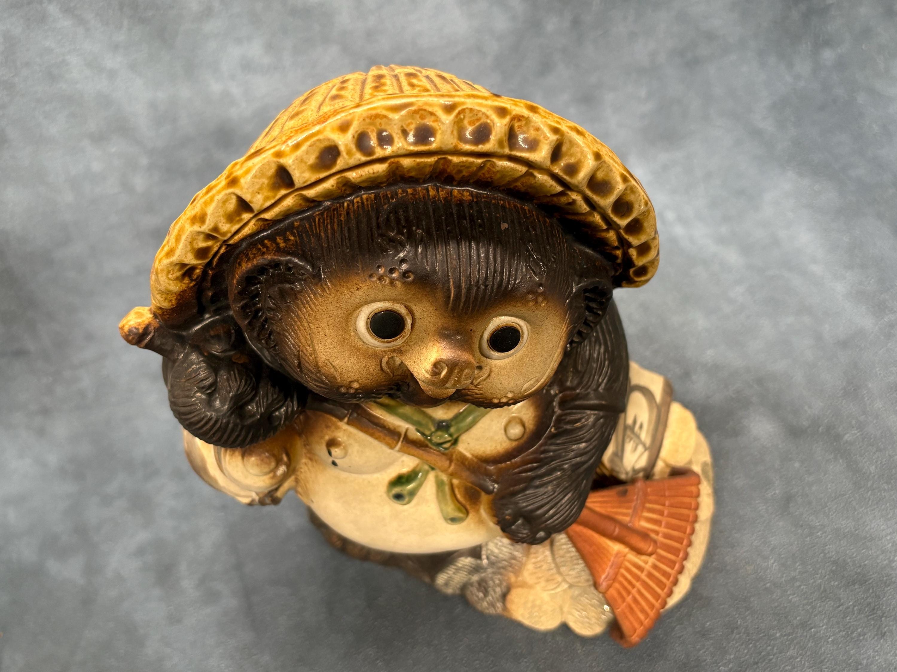 Japanese Tanuki Raccoon Dog, Tokkuri Bottle Vintage Porcelain