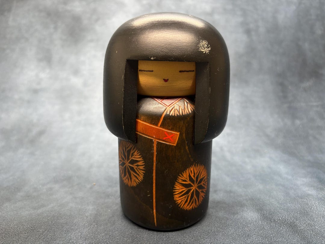 関口三作 創作木彫人形 共銘 現代の名工 伝統工芸品 日本人形 こけし 関口三作こけし、こけし人形、ヴィンテージ木製創作こけし、日本の