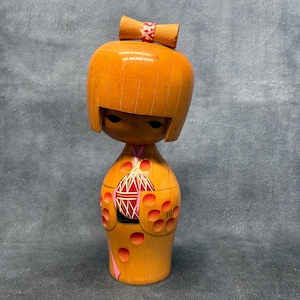 Kojo Tanaka Creative Kokeshi Doll, Vintage Wooden Sosaku Kokeshi, Hand Made Folk Art From Japan