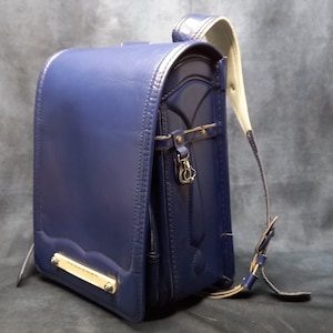 Sac à dos Randoseru, sac Randoseru japonais bleu à points serrés, cartable japonais bleu