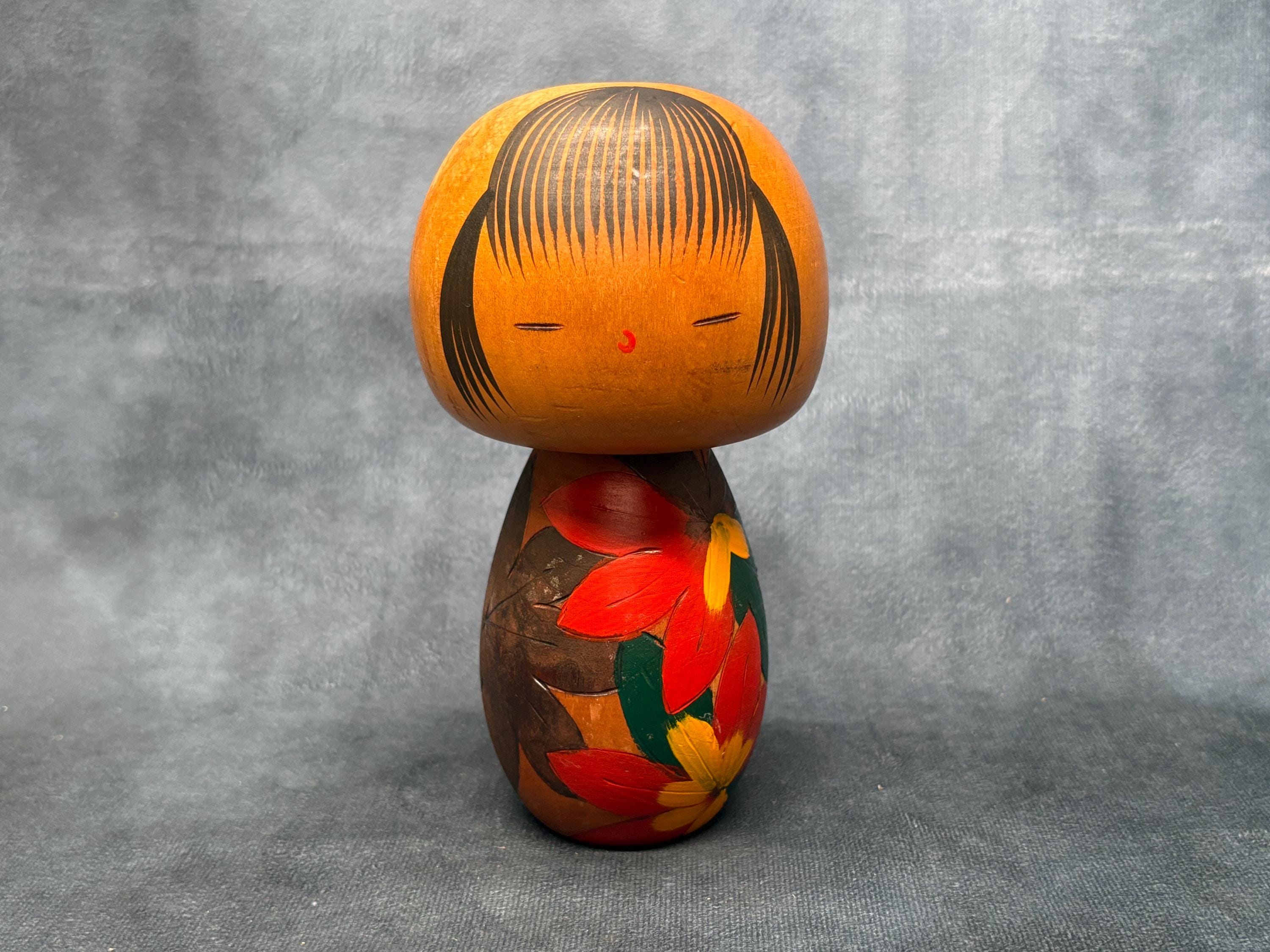 川瀬裕司こけし、ヴィンテージ木製創作こけし、日本の手作り民芸品