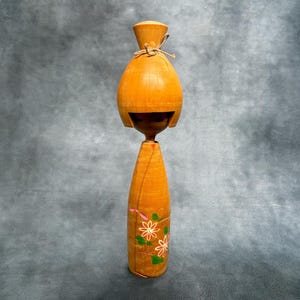Toshiharu Creative Kokeshi Doll, Vintage Wooden Sosaku Kokeshi, Hand Made Folk Art From Japan