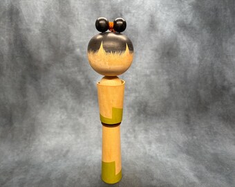 大きな美水声こけし、ヴィンテージ木製創作こけし、日本の手作り民芸品