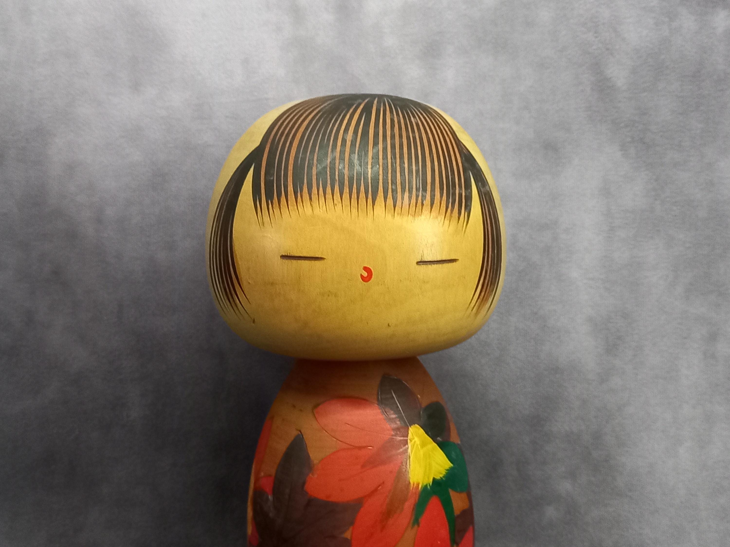 川瀬裕司こけし、ヴィンテージ木製創作こけし、日本の手作り民芸品