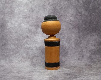 首振りこけし人形、ヴィンテージ日本製木製こけし、日本製手作り民芸品