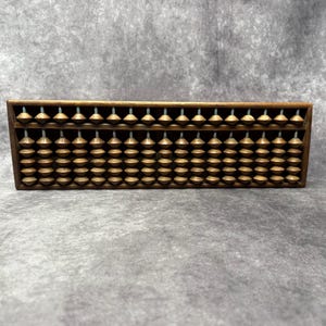 Large Vintage Japanese Soroban Wooden Abacus 17 Row