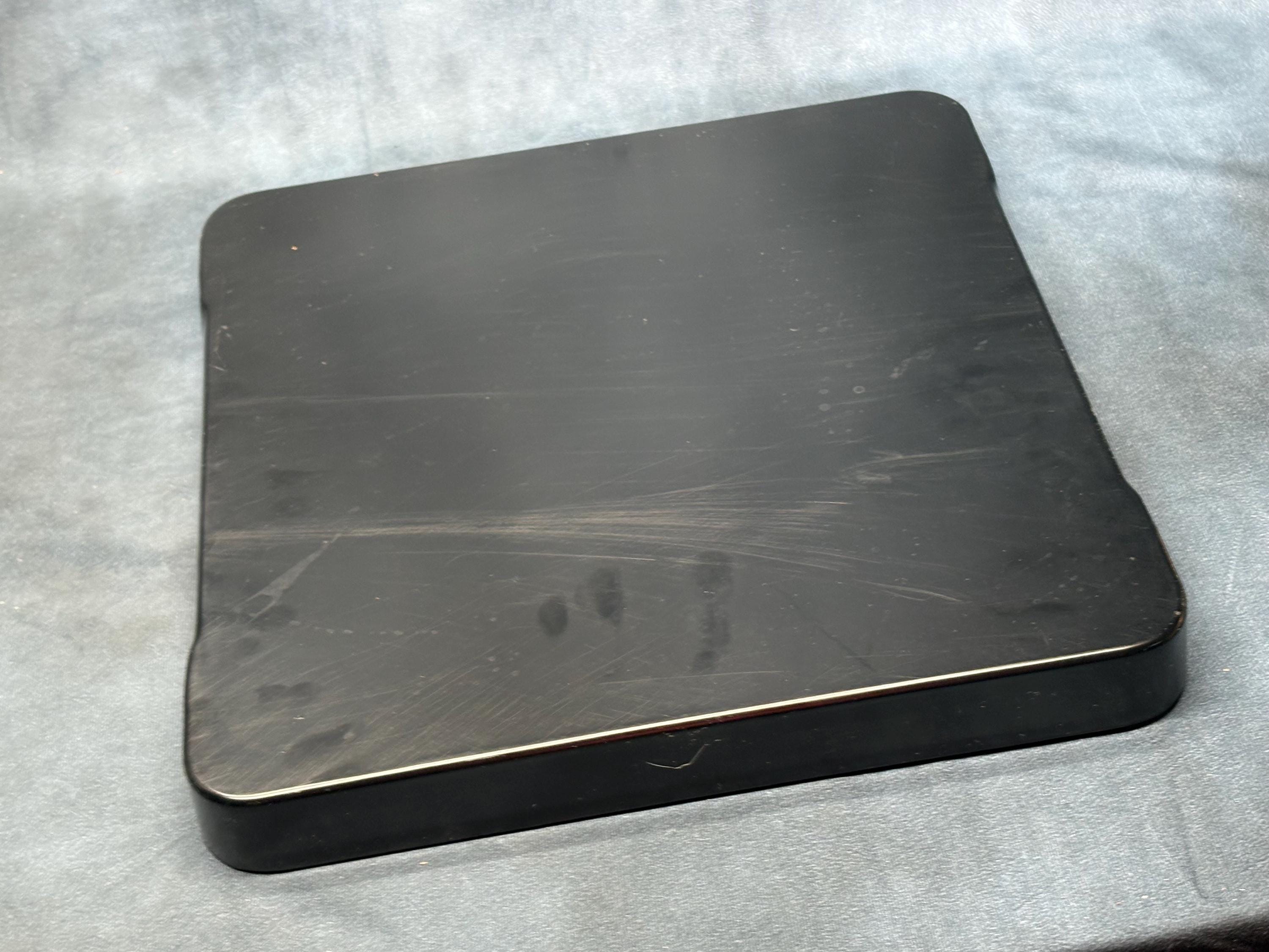 Grand Plateau Rectangulaire Ancien En Tôle Laquée Noire Et Or - Décor Chinois - XIXe