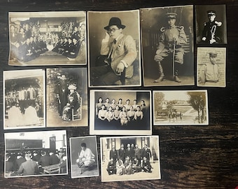 Collection of Antique Photographs, 12 Antique Japanese Photographs c1900-1950’s Sepia / B&W Mixed Subject