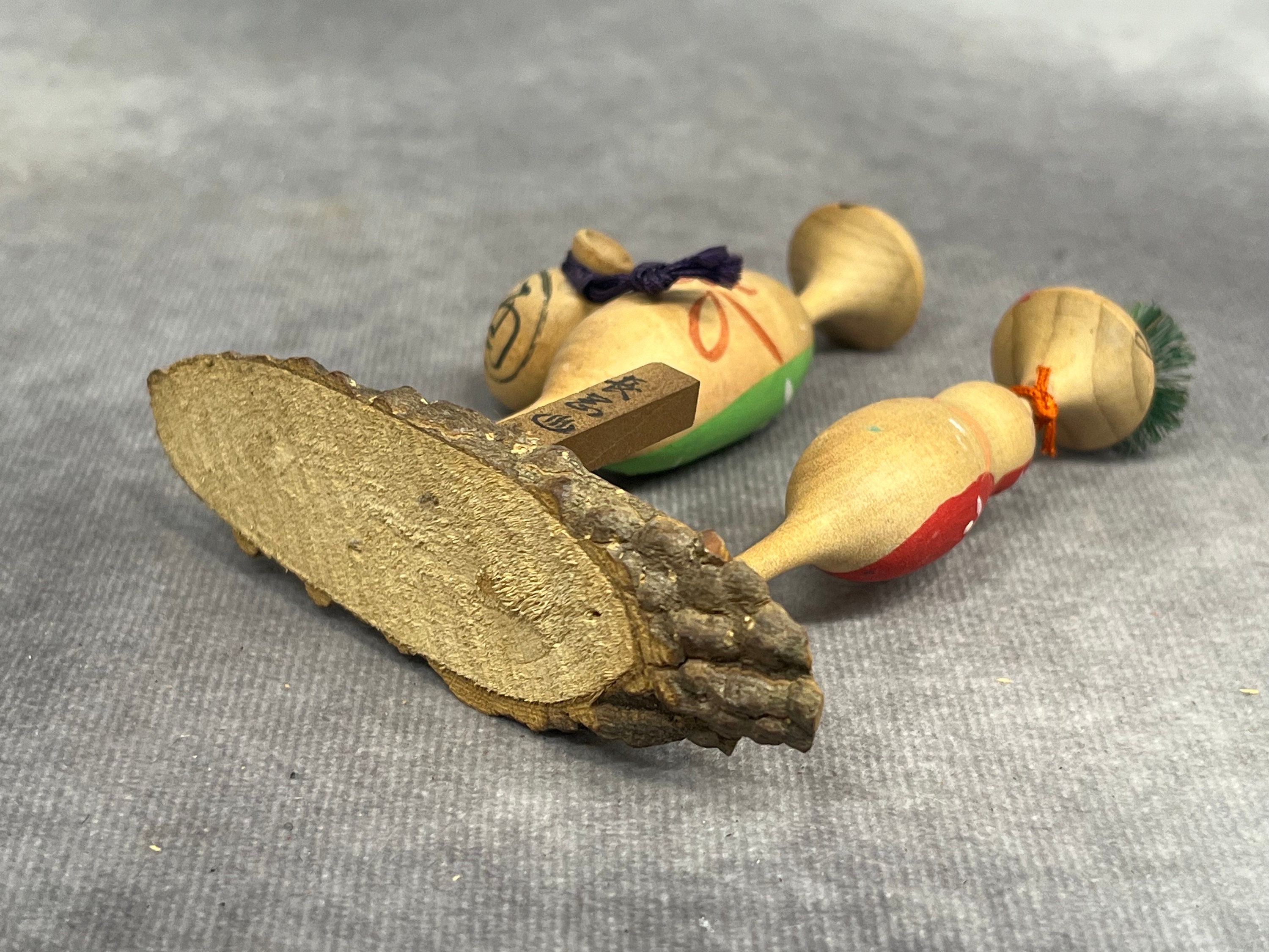 ミニチュア首振りこけし人形、ヴィンテージ日本製木製こけし、日本製