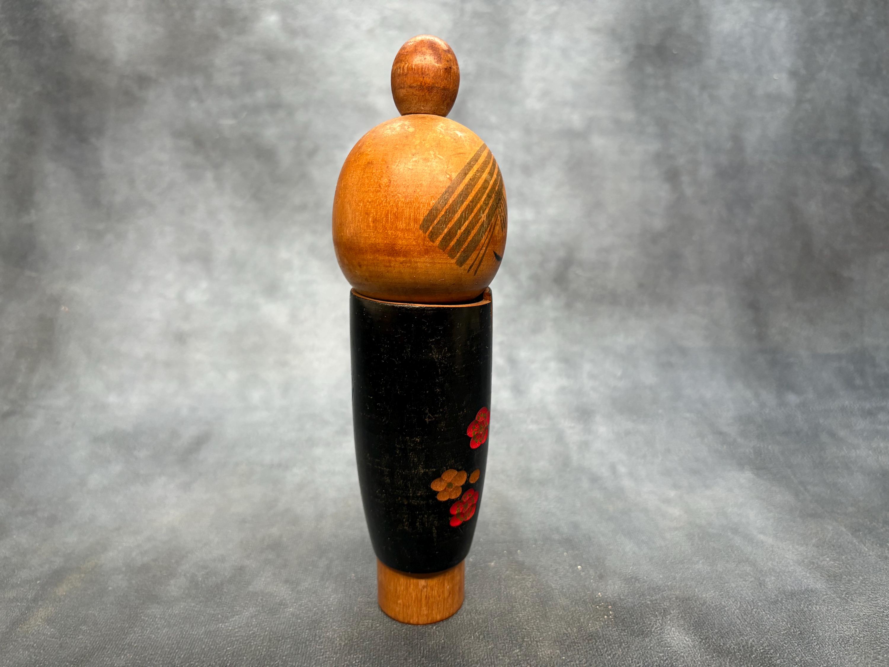 Suigai Sato Creative Kokeshi Doll, Vintage Wooden Sosaku Kokeshi
