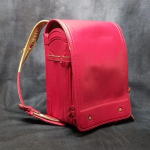 Sac à dos Randoseru, sac Randoseru japonais rose foncé à points serrés, cartable japonais rose foncé