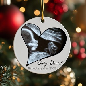 Ultraschall Foto Weihnachtsschmuck, Sonogramm Ornament, Weihnachten Ankündigung Geschenk, Großeltern Schwangerschaft Ankündigung Geschenk