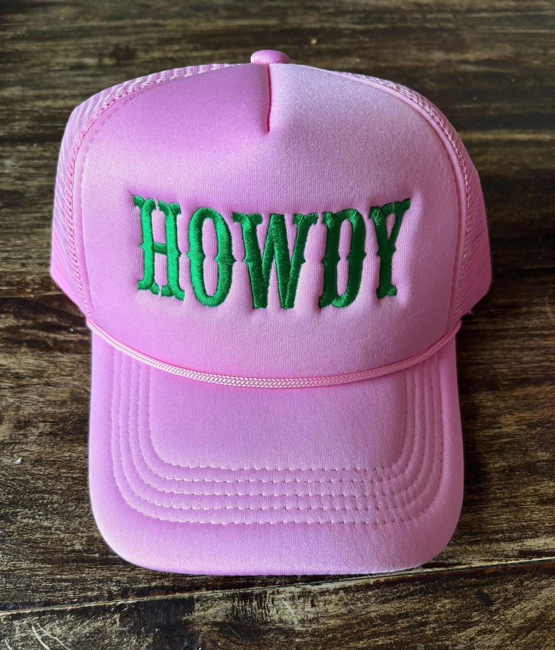 Pink HOWDY Trucker Hat – Western Embroidered Cap, Cowgirl  display picture 3