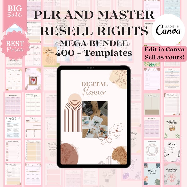 master resell rights bundle, plr digital products, plr digital planner, plr digital trackers, master resale rights, plr digital bundle