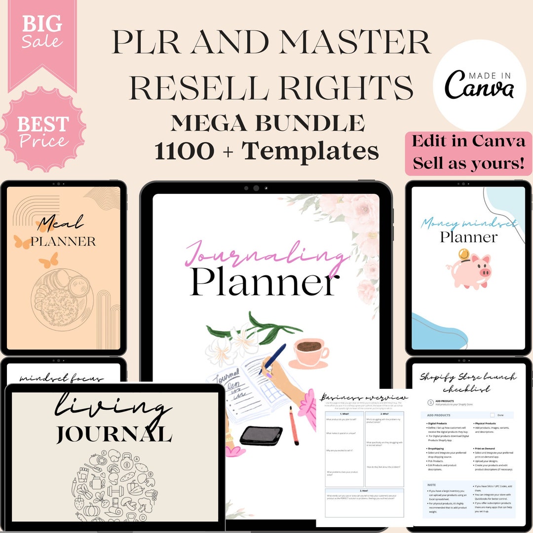 Master Resell Rights Bundle, Plr Digital Products, Plr Digital Planner ...