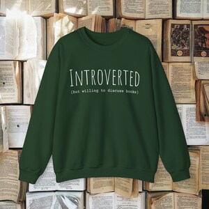 Introverted-but willing to discuss books-Unisex Heavy Blend™ Crewneck Sweatshirt