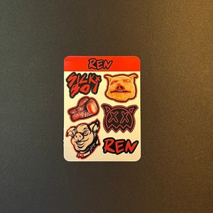 12cm X 16cm ren makes music Kiss cut Glossy Vinyl Splash-proof Stickers