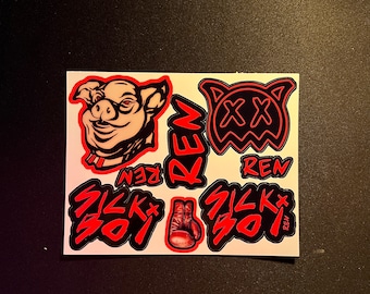 ren gill sick boi inspired stickers 16cm x 12.5cm sheet