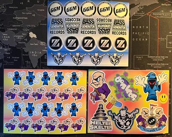 90s hardcore inspire sticker sheet 12.5x16cm judgement day rezerection bass generator
