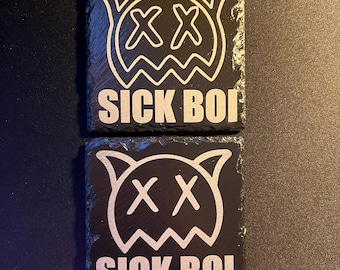 10cm x 10cm Ren Gill Sick Boi album engraved slate coaster