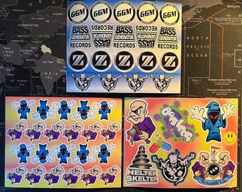 Old school 90’s hardcore splash proof sticker sheet 12.5x16cm