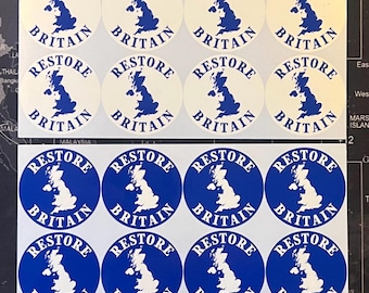 Restore Britain Rupert Lowe  inspire sticker sheet 12.5x16cm