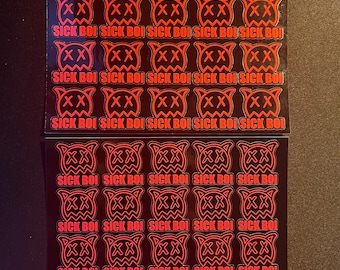ren gill sick boi logo album art 3cm stickers on a 16cm x 12.5cm sheet