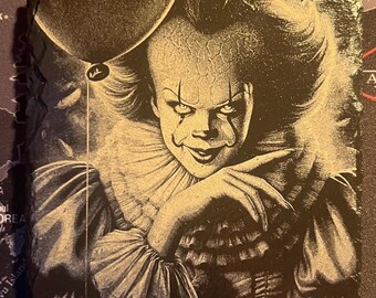 IT inspired Pennywise 10cm x 10cm engraved slate coasters