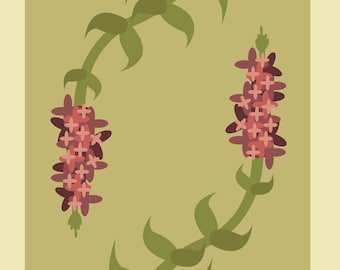 Serie de pósteres minimalistas de Flora de Hyrule: Safflina cálida