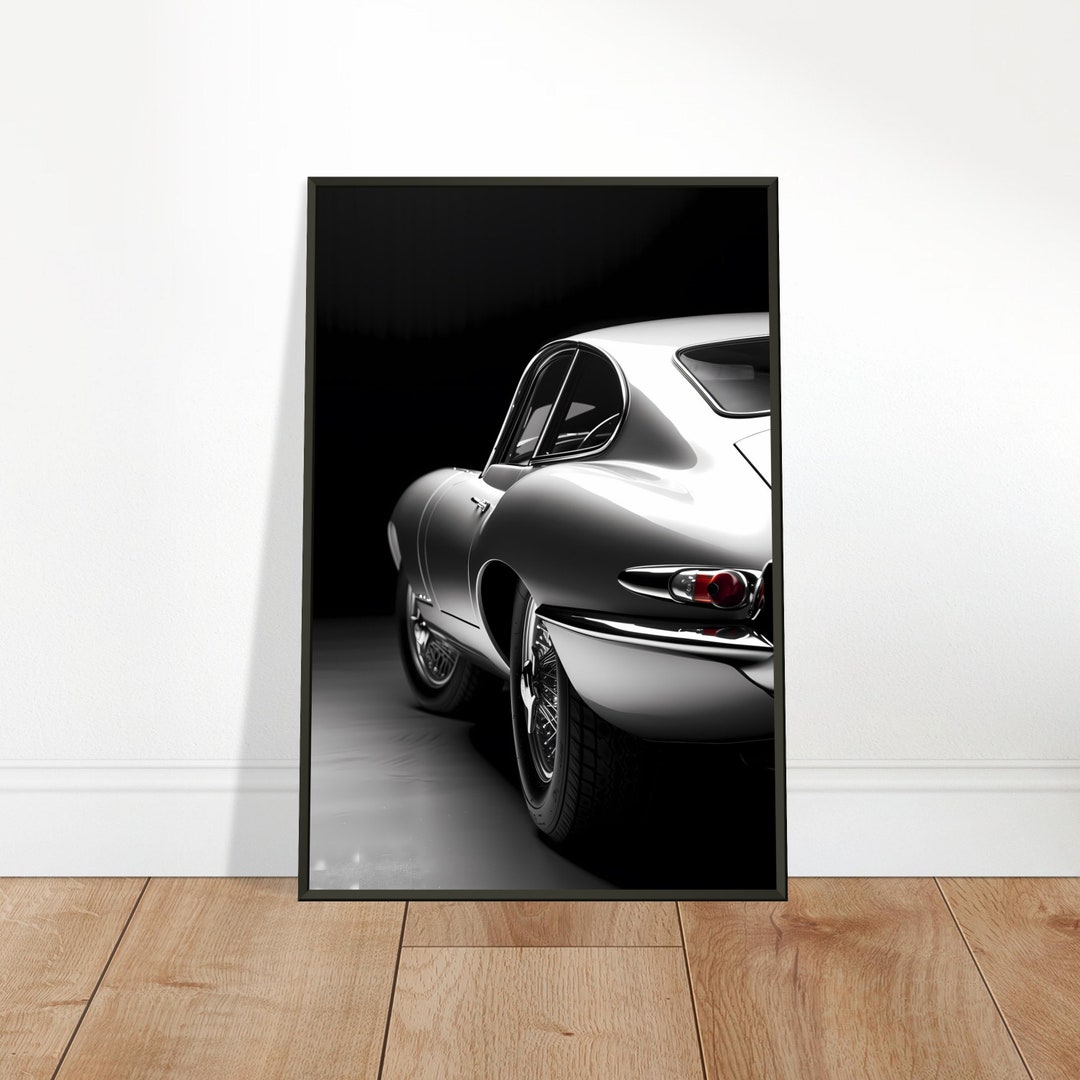CLASSIC JAGUAR BLACK GICLEE CANVAS ART PRINT POSTER main image 1