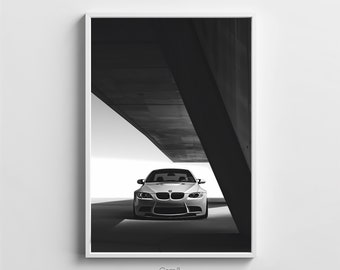 Minimalist BMW E92 M3 Art - Instant Download Digital Prints for Stylish Interiors - Abstract Minimalist Black and white photography bmw m3