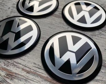 4x 50mm 56mm 65mm VW Volkswagen Auto Emblem Logo Sticker schwarz NEU voor Radkappen Felgen deckel Aufkleber