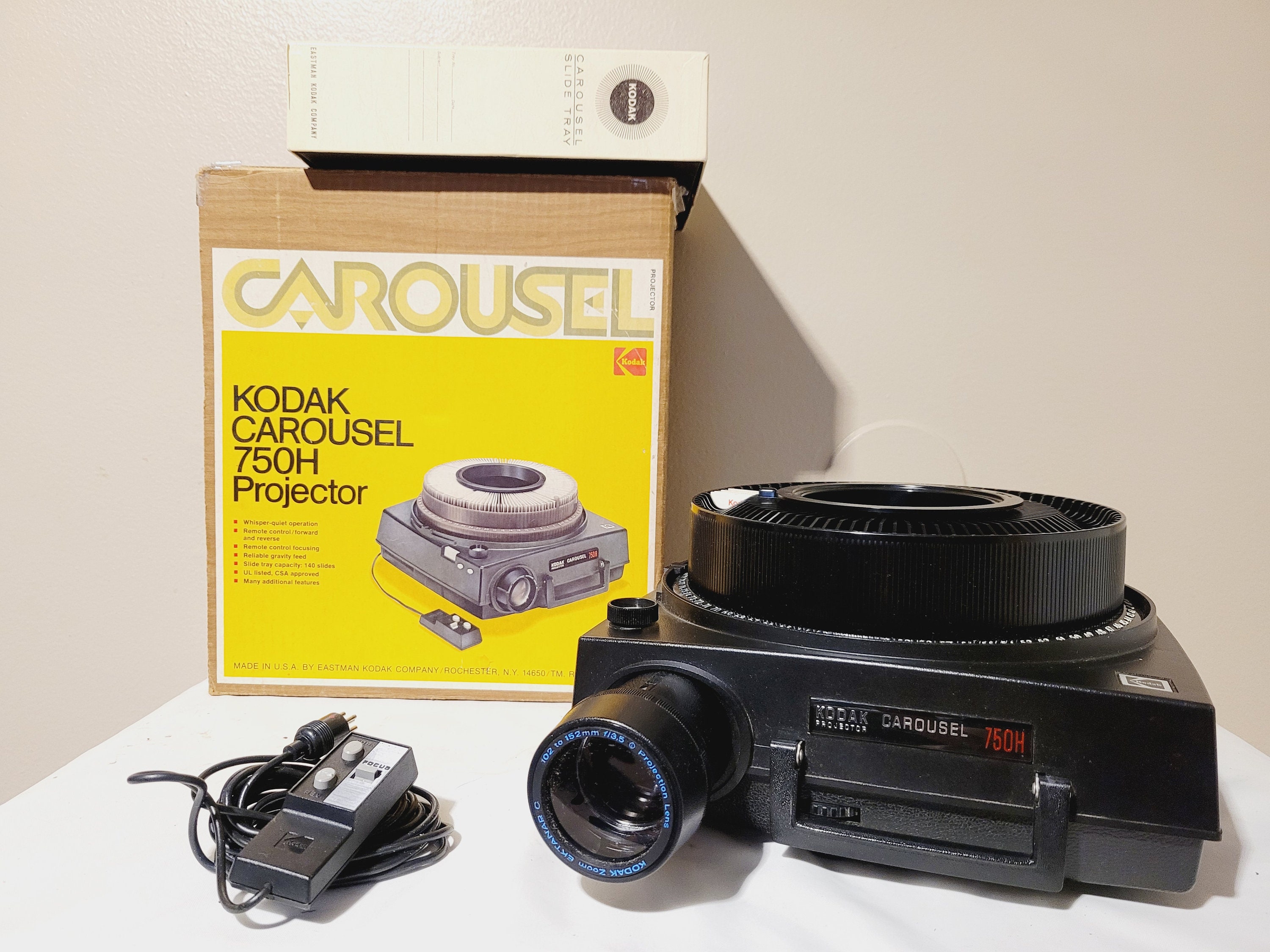 Kodak Carousel 750H Slide Projector Remote Tray Lens Bundle Tested Etsy