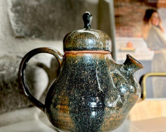 Vintage Salt Glazed Stoneware Japanese Tea Pot