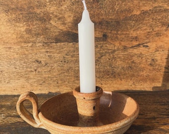 Handmade pottery hand candle holder