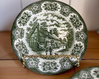English Ironstone Tableware - Old Inns Series Plates (2)