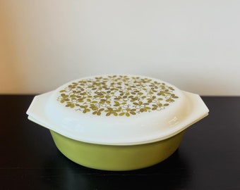 2 1/2Qt - Green Olive Verde Pyrex - Oval Casserole #045