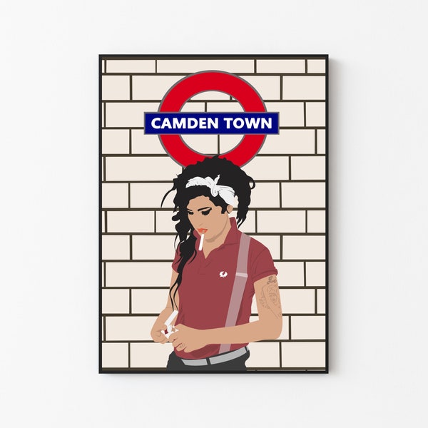 Amy Winehouse poster  | Amy Winehouse wall art | Amy Winehouse Lyrics  | Back to Black Movie poster | Amy Winehouse Camden Town poster