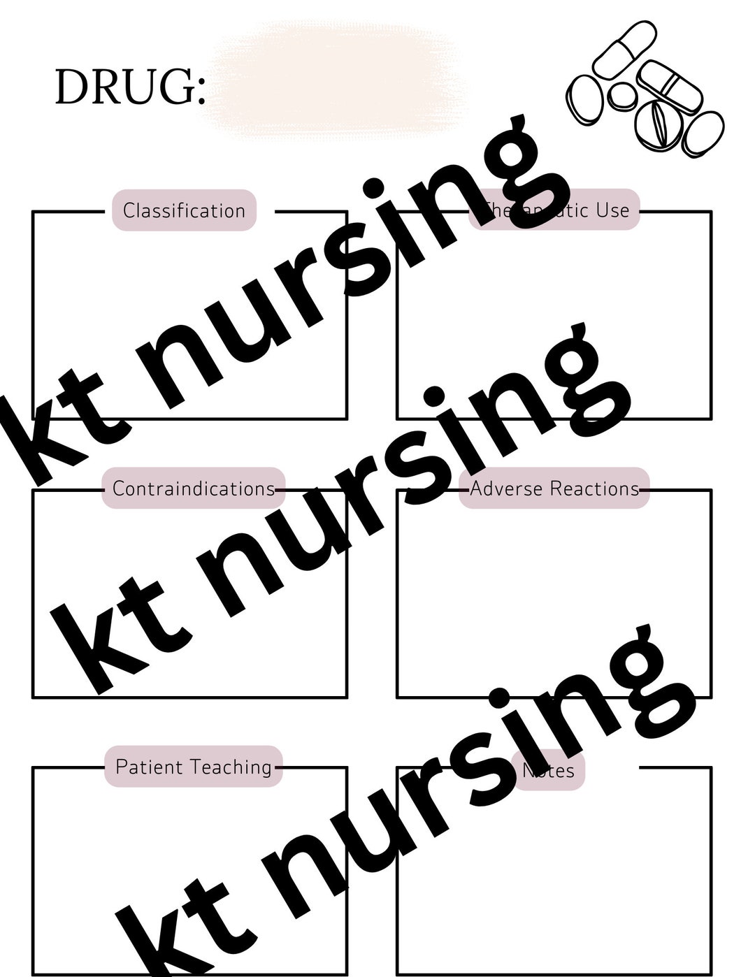 Medication Template Etsy Medication Template Etsy