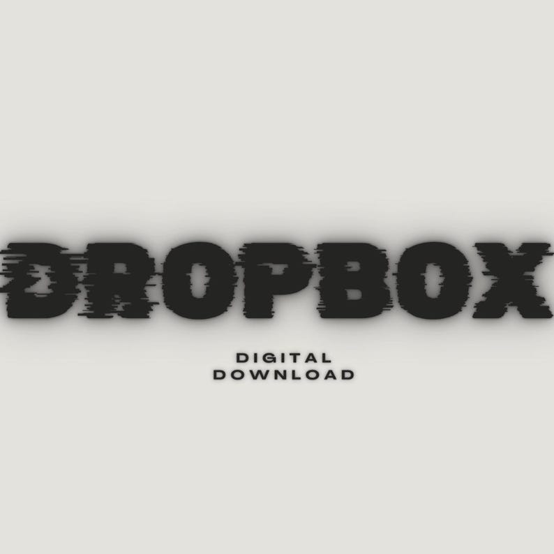 Peut inclure: Le mot "DROPBOX" dans une police &agrave; effet de distorsion, en gris fonc&eacute;, est centr&eacute; sur un fond gris clair. En dessous, les mots "T&Eacute;L&Eacute;CHARGEMENT NUM&Eacute;RIQUE" sont dans une police plus petite et &eacute;pur&eacute;e.