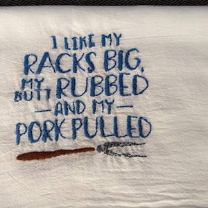 Embroidered BBQ Flour Sack Towel Fun & Functional Kitchen