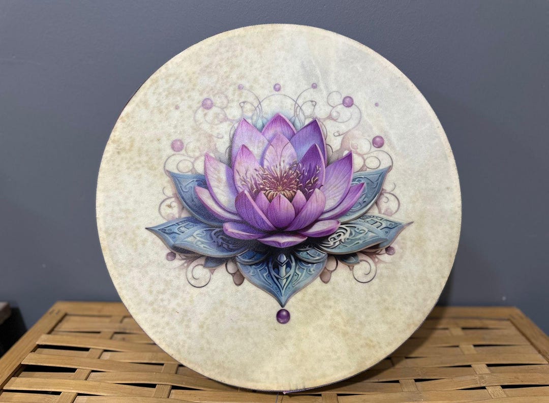 15-inch Traditional Lotus Ocean Sound Drum - Handmade Meditation and ...