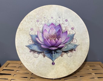 15-Inch Traditional Lotus Ocean Sound Drum - Handmade Meditation and Ritual Instrument