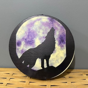 11-Inch Traditional Wolf Ocean Sound Drum - Handmade Meditation and Ritual Instrument