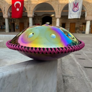 Professional 432Hz Handpan D Minor - 22 Inch 9 Note Titanium Multicolored Meditation Drum