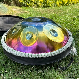 432Hz D Minor Handpan Titanium 9-Note 22-Inch Kurd Makam | Professional Percussion Instrument