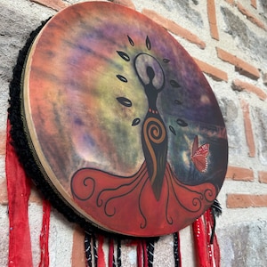 Hand Painted 18 Inch Gaia Meditation Drum, Steel Tongue Drum with Mallets and Bag - Perfect Gift for Relaxation and Healing